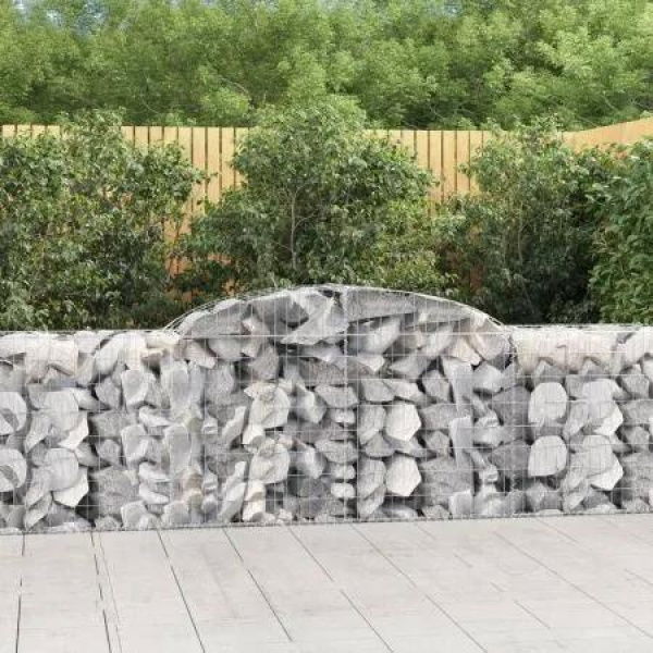 Arched Gabion Baskets 2 pcs 300x50x80/100 cm Galvanised Iron