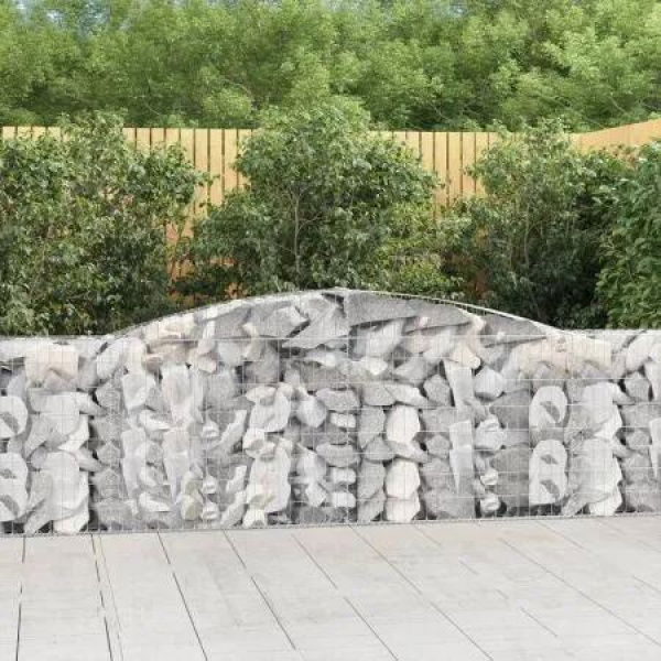 Arched Gabion Baskets 2 pcs 400x30x80/100 cm Galvanised Iron