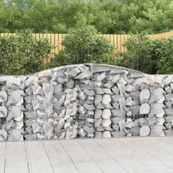 Arched Gabion Baskets 2 pcs 400x50x100/120 cm Galvanised Iron