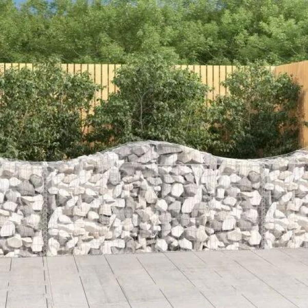 Arched Gabion Baskets 4 pcs 200x50x80/100 cm Galvanised Iron