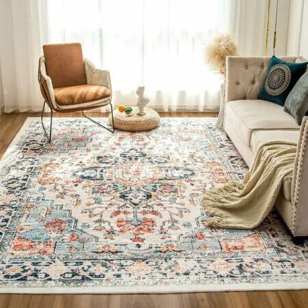 Area Rugs-200x300cm Vintage Soft Abstract Rugs for Living Room, Non-Slip Washable Rugs for Living Room Bedroom, Living Room Rugs Indoor Home Decor 6x9
