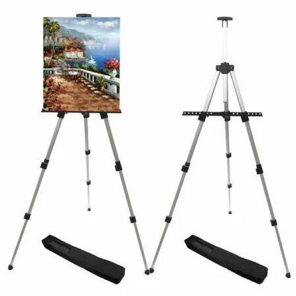 Art Painting Artist Easel Stand,Display Sign,Aluminum Metal Tripod Adjustable portable Easels,2Pack White