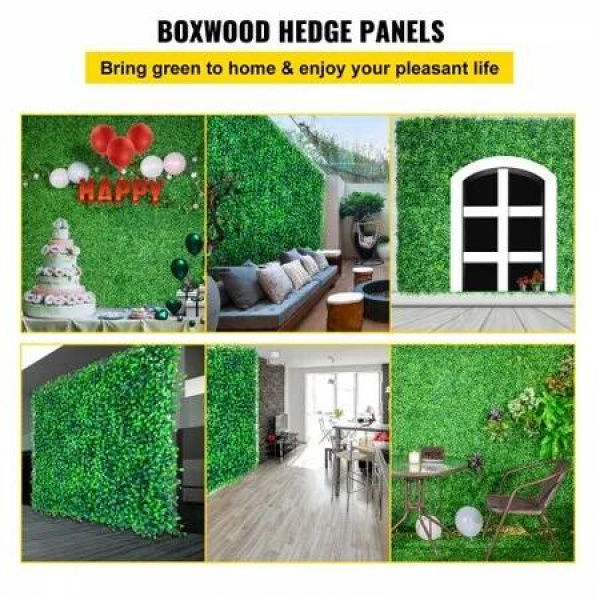 Artificial Boxwood Panels, 12 PCS 20'x20' Boxwood Hedge Wall Panels, PE Artificial Grass Backdrop Wall 1.6', Privacy Hedge Screen for Decoration of Outdoor, Indoor, Garden, Fence, and Backyar