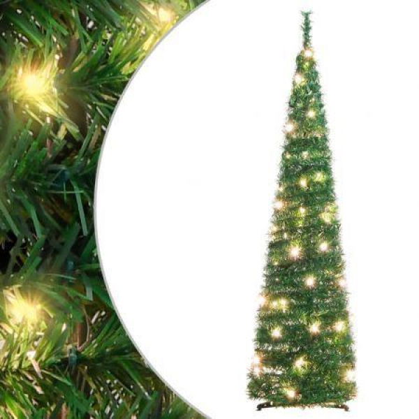 Artificial Christmas Tree Pop-up 50 LEDs Green 120 cm