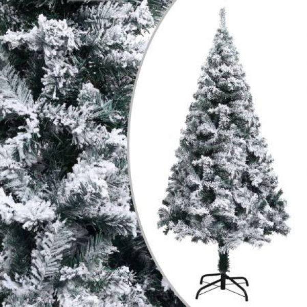 Artificial Christmas Tree With Flocked Snow Green 150 M PVC