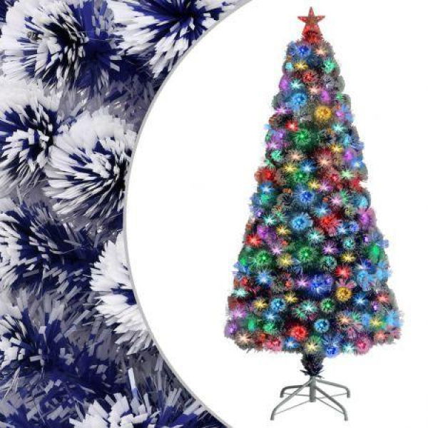 Artificial Christmas Tree With LED White & Blue 150 Cm Fiber Optic.