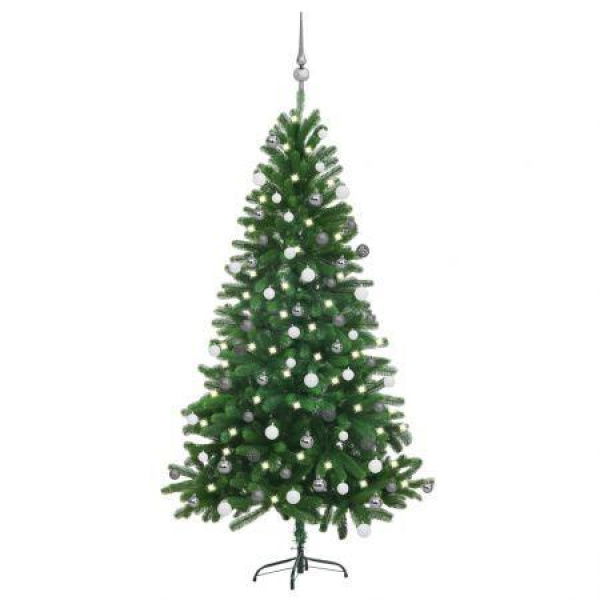 Artificial Christmas Tree with LEDs&Ball Set 150 cm Green