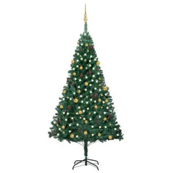 Artificial Christmas Tree with LEDs&Ball Set Green 240 cm