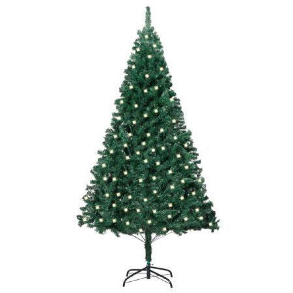 Artificial Christmas Tree with LEDs&Thick Branches Green 240 cm