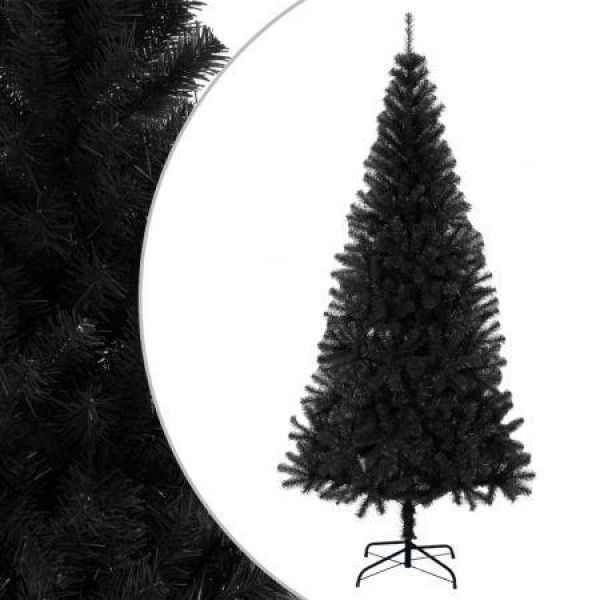 Artificial Christmas Tree with Stand Black 240 cm PVC