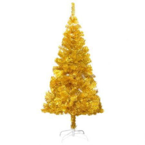 Artificial Christmas Tree with Stand Gold 180 cm PET