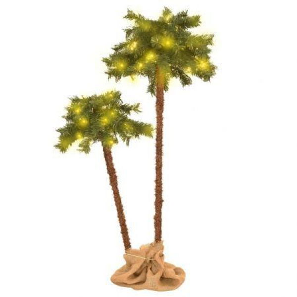 Artificial Double Palm Tree With LEDs - 105cm & 180cm.