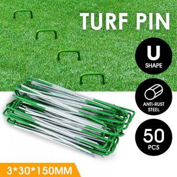 Artificial Grass Lawn Garden Tent Fence Nails Pins Pegs Fixers Stakes 50PCS Metal U Shape 3mm Thick