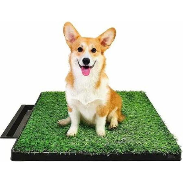 Artificial Grass Puppy Pad for Dogs â€“Portable Training Pad with Dog, Portable Potty Trainer for Indoor and Outdoor Use