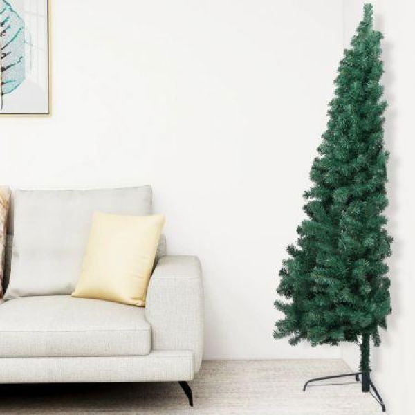 Artificial Half Christmas Tree with Stand Green 240 cm PVC