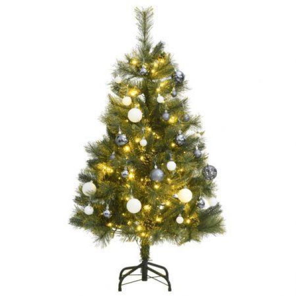 Artificial Hinged Christmas Tree with 150 LEDs & Ball Set 120 cm