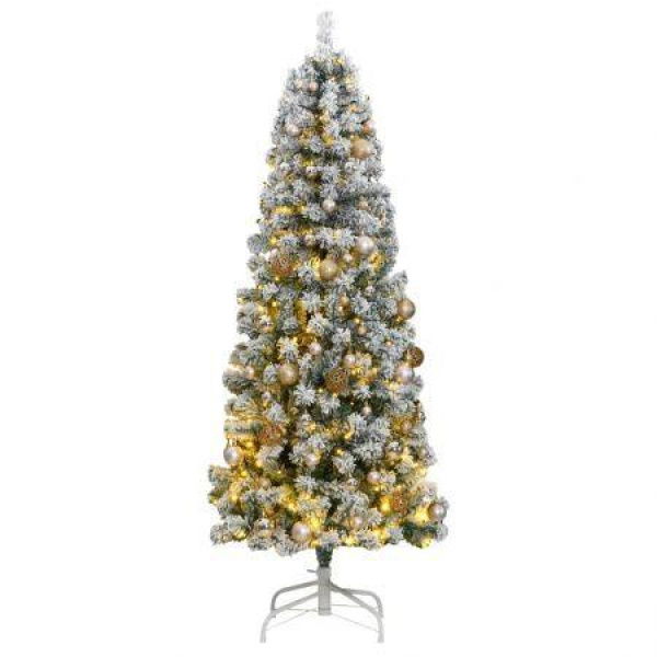 Artificial Hinged Christmas Tree with 300 LEDs & Ball Set 180 cm