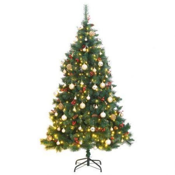 Artificial Hinged Christmas Tree with 300 LEDs & Ball Set 180 cm