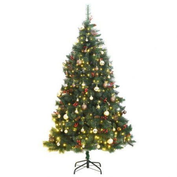 Artificial Hinged Christmas Tree with 300 LEDs & Ball Set 180 cm