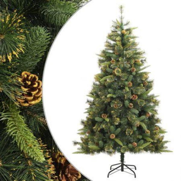 Artificial Hinged Christmas Tree with Cones 180 cm