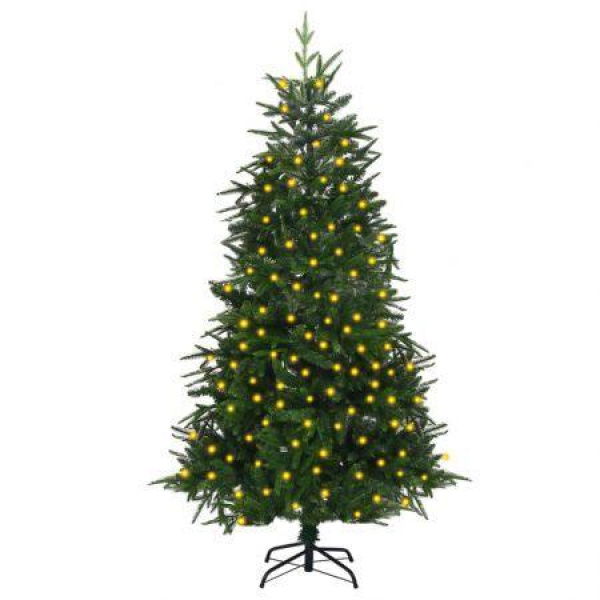 Artificial Pre-lit Christmas Tree Green 180 cm PVC&PE