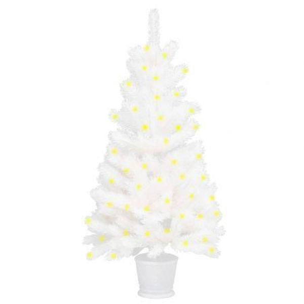 Artificial Pre-lit Christmas Tree White 90 cm