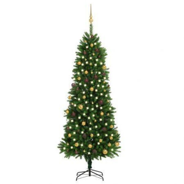 Artificial Pre-lit Christmas Tree with Ball Set 240 cm Green