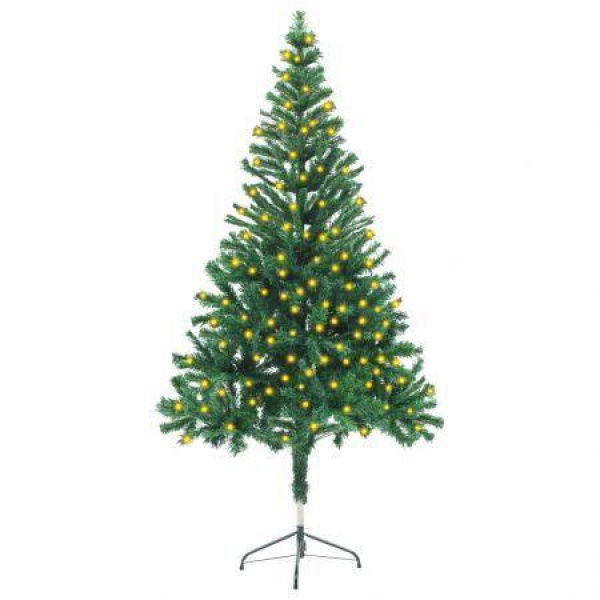 Artificial Pre-lit Christmas Tree with Stand 150 cm 380 Branches