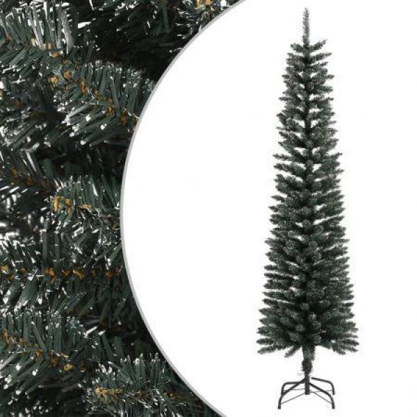 Artificial Slim Christmas Tree With Stand Green 180 Cm PVC