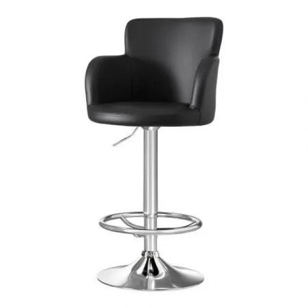 Artiss 1x Leather Bar Stools Swivel Adjustable Gas Lift PU Counter Chairs Black
