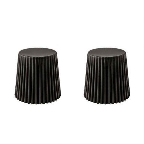 Artiss 2x Bar Stools Cupcake Plastic Foot Stool Black