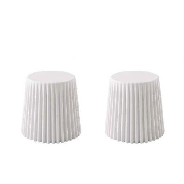 Artiss 2x Bar Stools Cupcake Plastic Foot Stool White