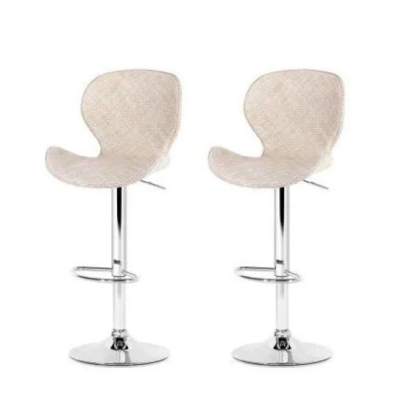 Artiss 2x Bar Stools Kitchen Swivel Gas Lift Counter Chair Wing PE Rattan Beige