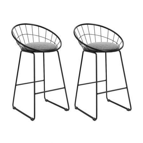 Artiss 2x Bar Stools Padded Seat Metal