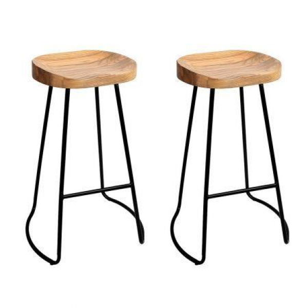 Artiss 2x Bar Stools Tractor Seat 75cm Wooden