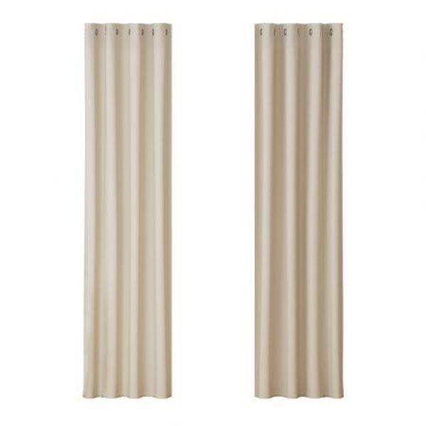 Artiss 2X Blockout Curtains Eyelet 140x230cm Beige