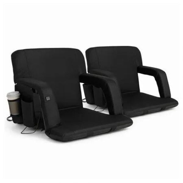 Artiss 2X Floor Lounge Sofa Bed With Armrest Heated Cushion