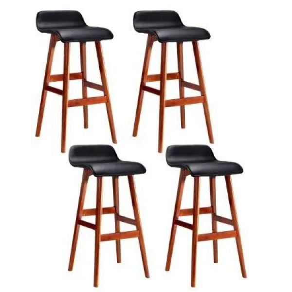 Artiss 4x Bar Stools Wooden Stool Black