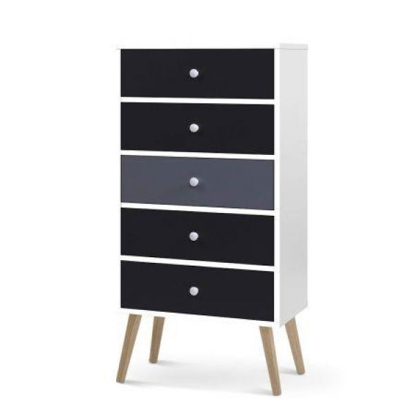 Artiss 5 Chest of Drawers - BONDS White