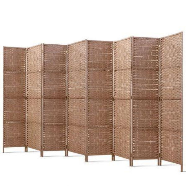 Artiss 8 Panel Room Divider Screen Privacy Timber Foldable Dividers Stand Natural