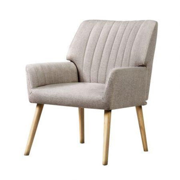 Artiss Armchair Fabric Beige Sebastini