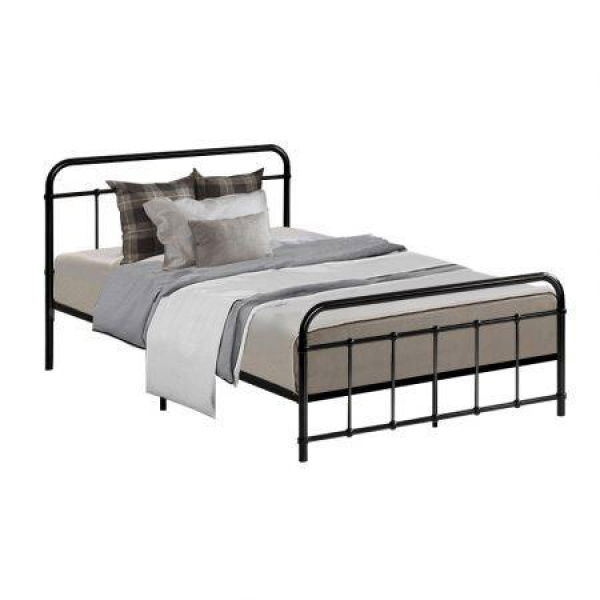 Artiss Bed Frame Metal Frames LEO - King Single(Black)