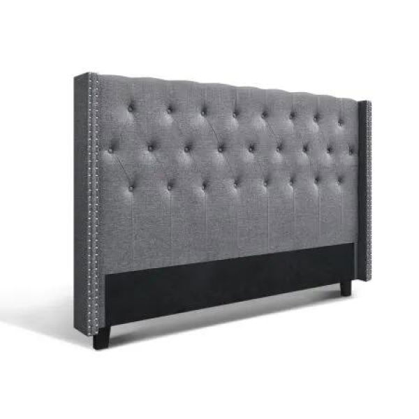 Artiss Bed Head Headboard King Size Fabric - LUCA Grey