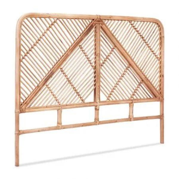Artiss Bed Headboard Queen Bedhead Rattan - FRED Pine