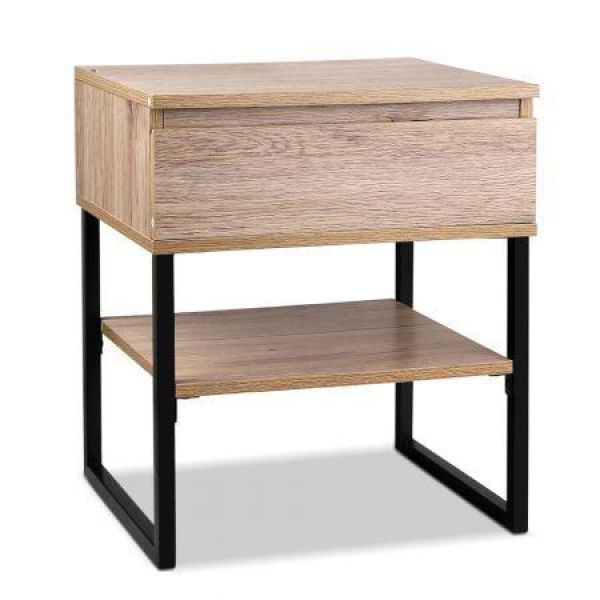 Artiss Bedside Table 1 Drawers with Shelf - CASEY