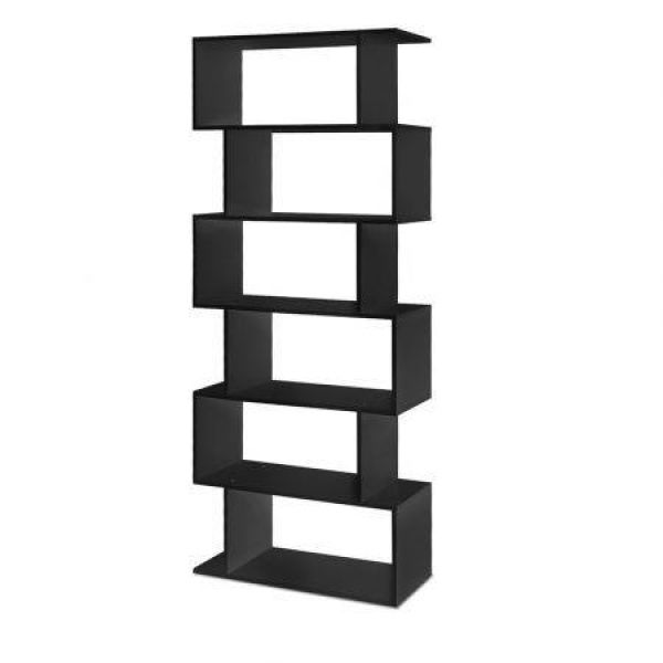 Artiss Bookshelf 6 Tiers - RIVA Black