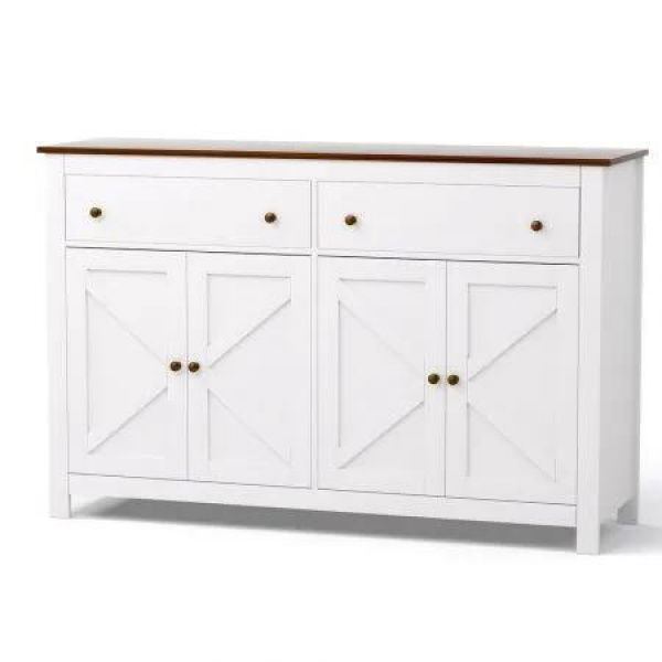 Artiss Buffet Sideboard Storage Cabinet Kitchen Cupboard 2 Drawers 140CM White