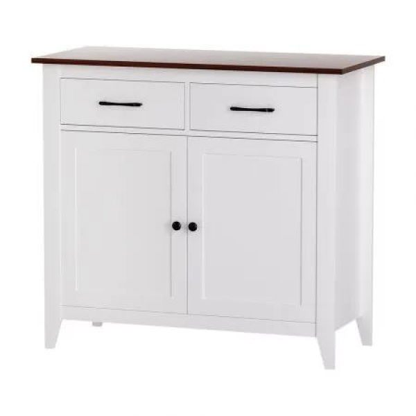 Artiss Buffet Sideboard Storage Cabinet Kitchen Cupboard Hallway 2 Drawers White