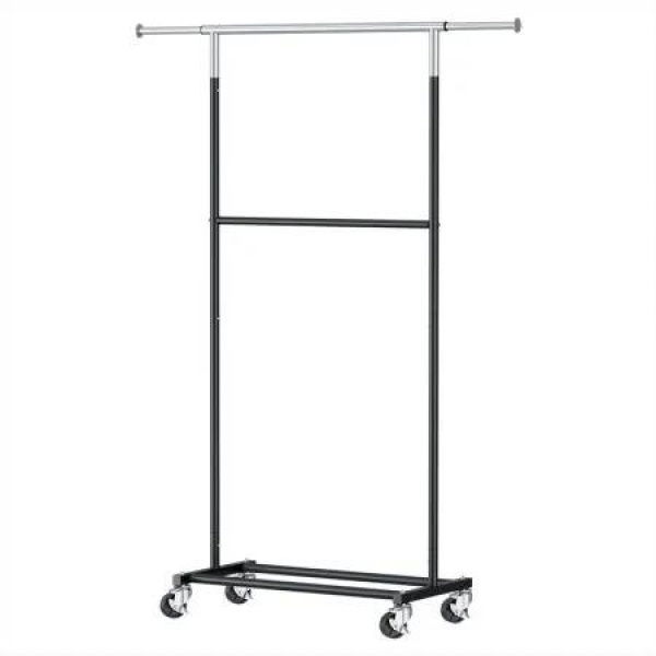 Artiss Clothes Rack Double Rod Airer Rail Coat Stand Adjustable Hanger