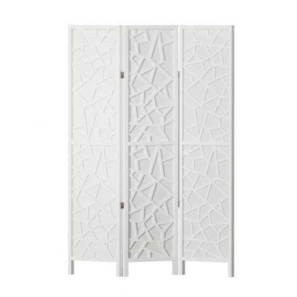 Artiss Clover Room Divider Screen Privacy Wood Dividers Stand 3 Panel White